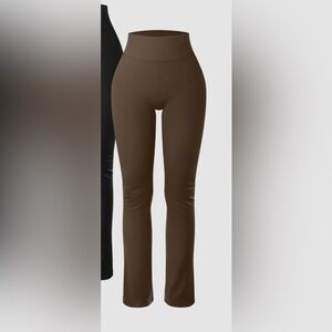 Ribbed Seamless Workout High Waist Athletic Straight Leggings